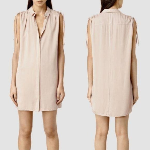 All Saints Dresses & Skirts - All Saints Drain Dress Draped Gathered Sleeve Shif
